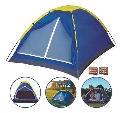 Barraca Camping Iglu Para 2 Pessoas Azul
