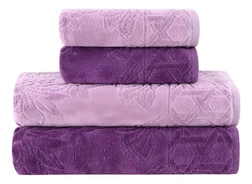 Jogo de Toalhas Buddemeyer Village 4 Peças Lilás e Roxo por R$ 149 (com cupom)