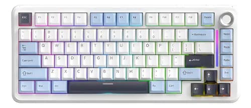 Teclado Mecânico Gamer Aula F75 RGB Sem Fio Tri-Mode