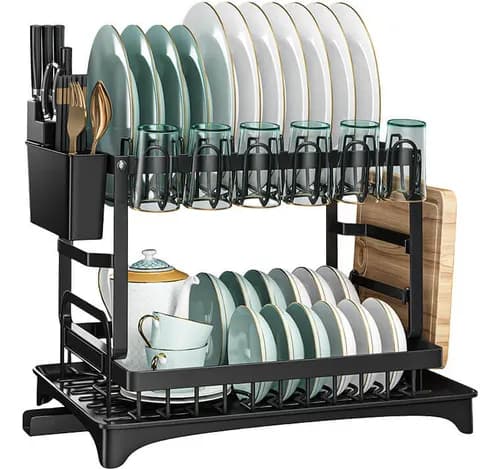 Escorredor de Louça em Inox com Porta Talheres e Copos