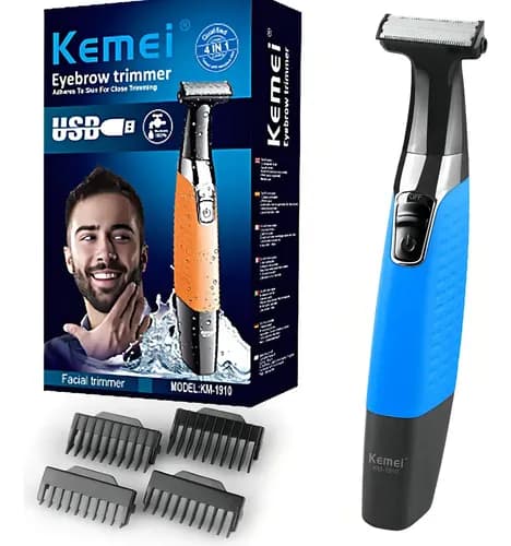 Barbeador Eletrico Kemei a Prova d'Agua (Azul) por R$ 57 no Pix