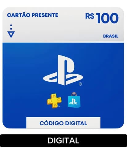 Gift Card PlayStation Store Digital R$ 100 por R$ 70