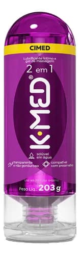 Gel Lubrificante Íntimo K-Med 2 em 1 200g/203g por R$ 19,20