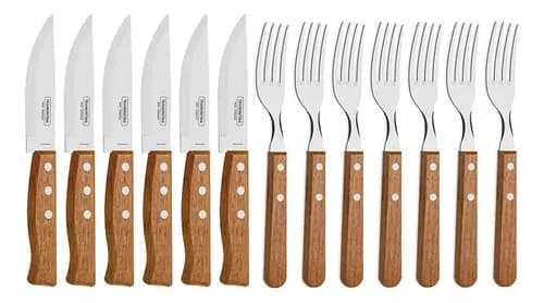 Conjunto para Churrasco Tramontina 12 Peças Marrom-Claro