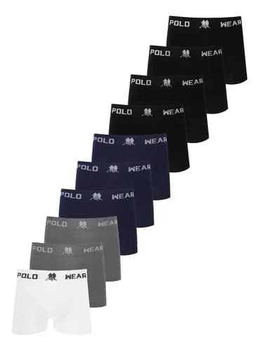 Kit 10 Cuecas Boxer Polo Wear Sortido por R$ 76,49 com cupom MODANOML