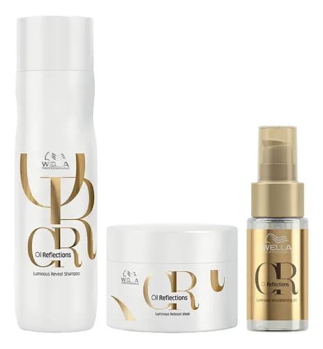 Kit Wella Oil Reflections Shampoo 250ml + Óleo 30ml + Máscara 150ml com cupom SOHOJE