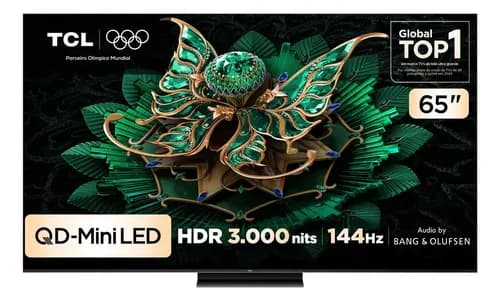 Smart TV TCL 65" C7K (65C7K) QLED Mini LED 4K 144Hz Google TV 4 HDMI por R$ 4.980 no Pix