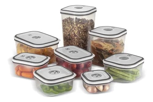 Kit Potes Plásticos Electrolux 8 Unidades com Tampa Branca por R$ 52 (cupom LIQUIDACASA)