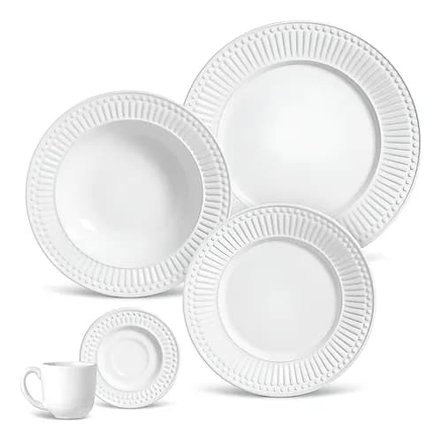 Aparelho de Jantar 20 Peças Roma Branco por R$ 269 com cupom PARACASA