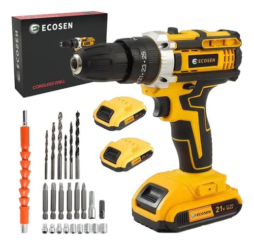 Furadeira e Parafusadeira 21V com Chave de Fenda