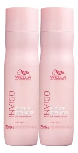 Kit 2x Shampoo Wella Invigo Blonde Recharge 250ml (Matizador) por R$ 137,62 no Pix + Cupom