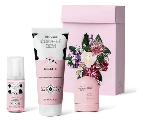 Kit Presente Cuide-se Bem Deleite O Boticario (3 Itens) por R$ 89,91 no Pix