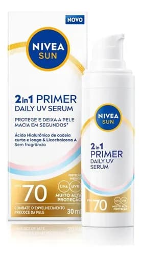 Protetor Solar 2 Em 1 Primer Sérum Fps 70 30ml