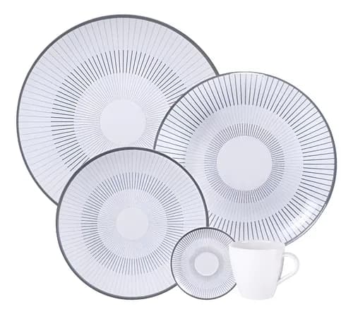 Aparelho de Jantar Tramontina Griz Porcelana 20 Peças
