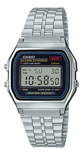 Relógio Casio Vintage A159 Digital Prateado Unissex