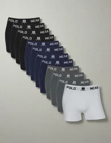Kit 12 Cuecas Boxer Polo Wear Microfibra (G) por R$ 95 + cupom