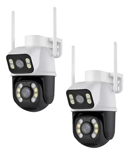 Kit 2 Câmeras Wi‑Fi Externas A28 iCSee Dupla Visão 3MP à Prova d’Água com Cupom