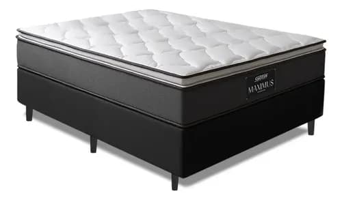 Cama Box Casal Gazin Maximus 138x188 cm (Cinza/Preto) por R$ 769 no Pix com cupom