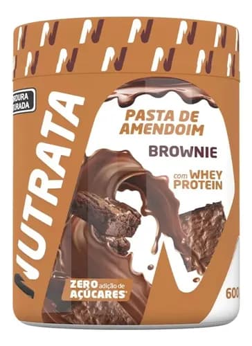 Pasta De Amendoim Nutrata Whey Protein 600g Brownie