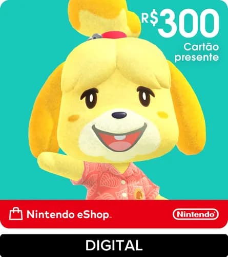 Cartão Presente Nintendo eShop Digital R$ 300 por R$ 210