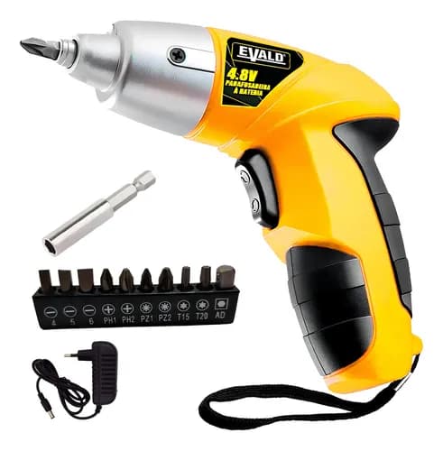 Parafusadeira a Bateria Evald EVS001 4,8V com Kit 12 Peças
