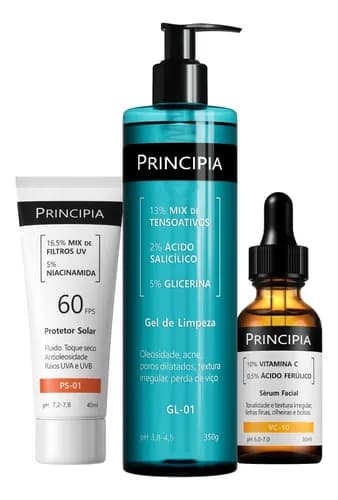 Kit Principia Trio GL-01 + VC-10 + PS-60 Skincare
