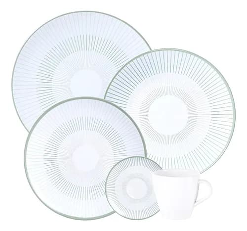 Aparelho de Jantar Tramontina Lineare Porcelana Decorada Verde 20 Pecas com Cupom