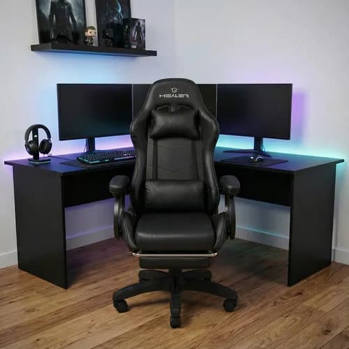 Cadeira Gamer Healer Level Reclinável com Apoio de Pés