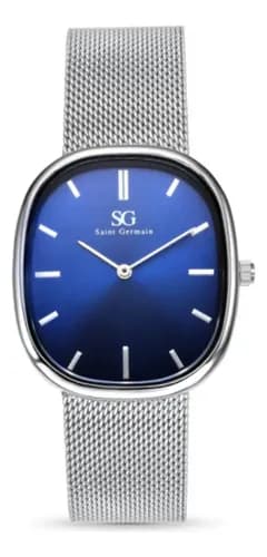 Relógio Masculino Saint Germain Moncler Prateado Azul