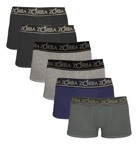 Kit 6 Cuecas Boxer Zorba Masculino Liso 0717 por R$ 68 no Pix com cupom (20% OFF)