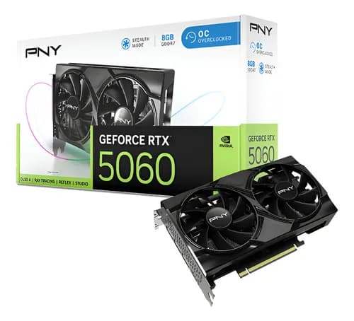 Placa de Video PNY GeForce RTX 5060 Dual Fan OC 8GB GDDR7 por R$ 2.089
