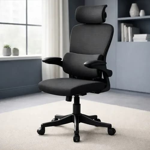 Cadeira de Escritório Ergonômica com Suporte Lombar Reclinável