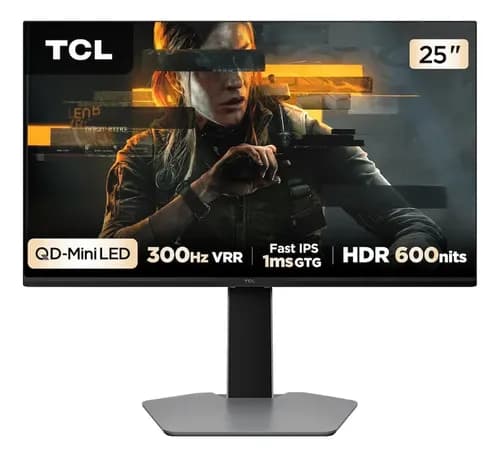 Monitor Gamer TCL 25G64 25" QD Mini LED Full HD 300Hz 1ms