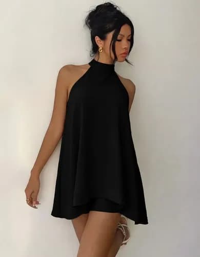 Conjunto Feminino Vestido Soltinho Frente Única com Short para Verão