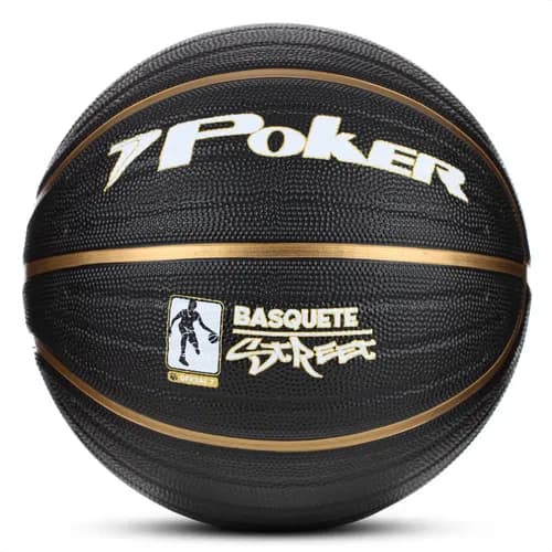 Bola de Basquete N°7 Preto e Dourado Resistente para Treino e Jogo