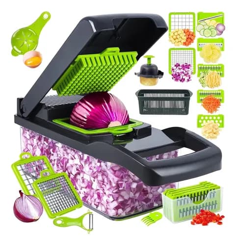 Cortador e Ralador de Alimentos 16 em 1 Fatiador Multifuncional