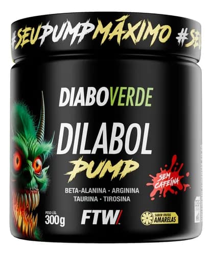 Dilabol Pump Diabo Verde Pré Treino 300g Frutas Amarelas