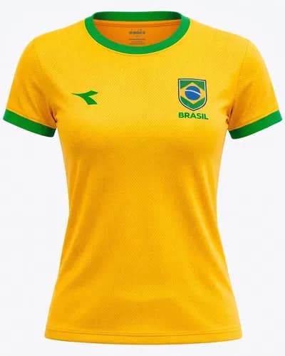 Camiseta Feminina Diadora Brasil Campione (Seleção) por R$ 39,90