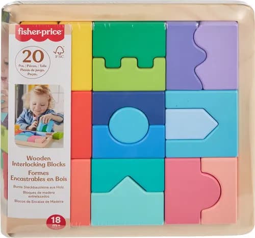Blocos de Madeira Interligados Fisher Price 20 Peças