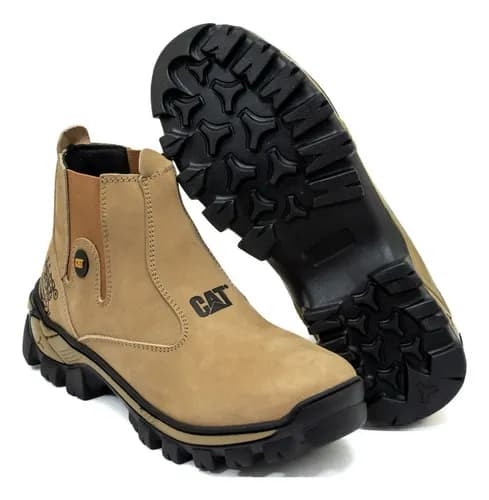 Bota Botina Caterpillar em Couro com Sola Costurada