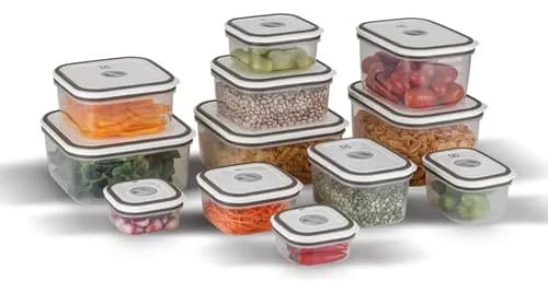 Kit Electrolux 12 Potes Hermeticos Retangulares BPA Free com Vedacao de Silicone por R$ 90,90