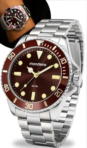 Relógio Masculino Mondaine 32549G0MVNE1 em Aço Prateado