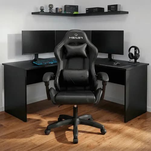 Cadeira Gamer Healer Wells Preta Reclinável Giratória por R$ 319,63 no Pix (cupom)