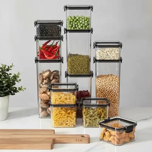 Kit 12 Potes Herméticos Haushop Transparente com Cupom PARACASA