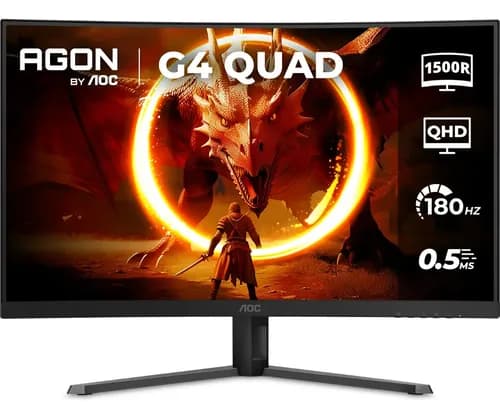 Monitor Gamer Curvo AOC Agon Quad 32 CQ32G4E 180Hz 0,5ms QHD Preto