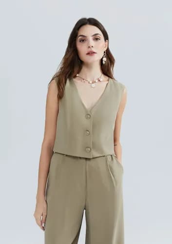 Colete Feminino Cropped Hering em Viscose