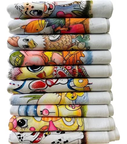 Kit 10 Panos de Prato Estampados 100% Algodão - 38x63cm