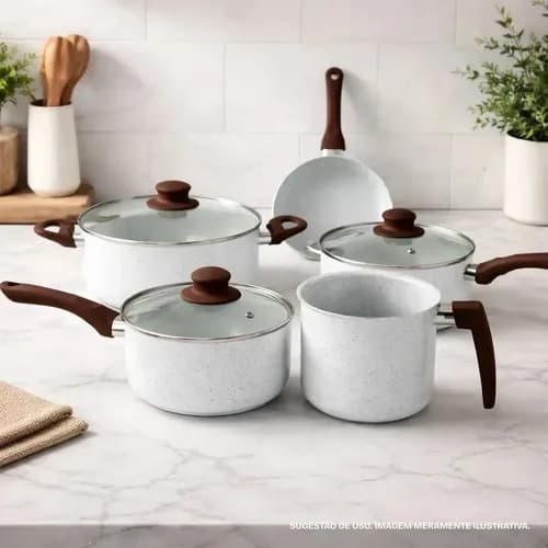 Conjunto de Panelas Vista Home Lecce 5 Pecas Ceramica para Inducao por R$ 189 no Pix (com cupom)
