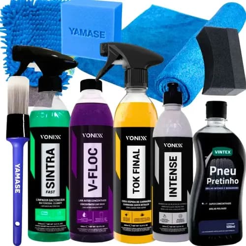 Kit Lavagem Automotiva Vonixx Shampoo Cera Tok Final Intense Sintra Fast