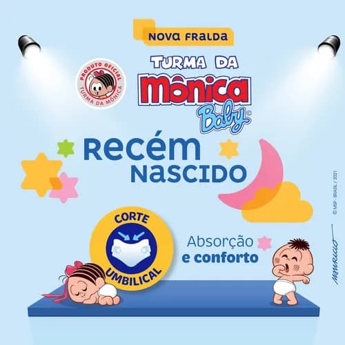 Fralda Turma da Mônica Baby RN 36 Unidades